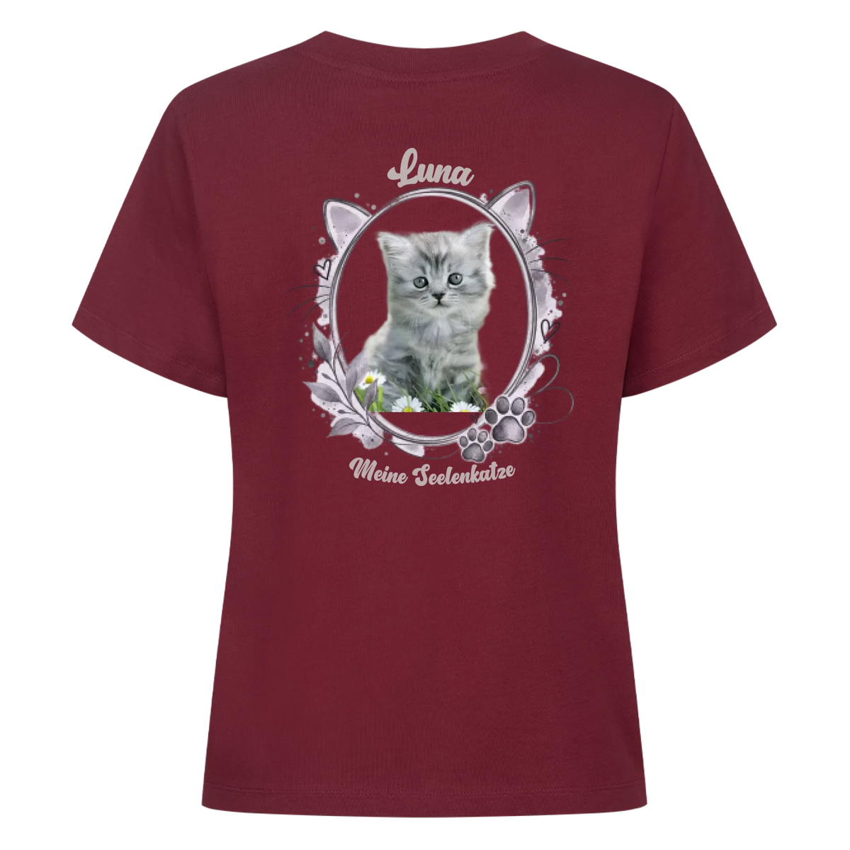 Personalisiertes Katzen-T-Shirt mit Name, Wunschtext & deinem Lieblingsmotiv