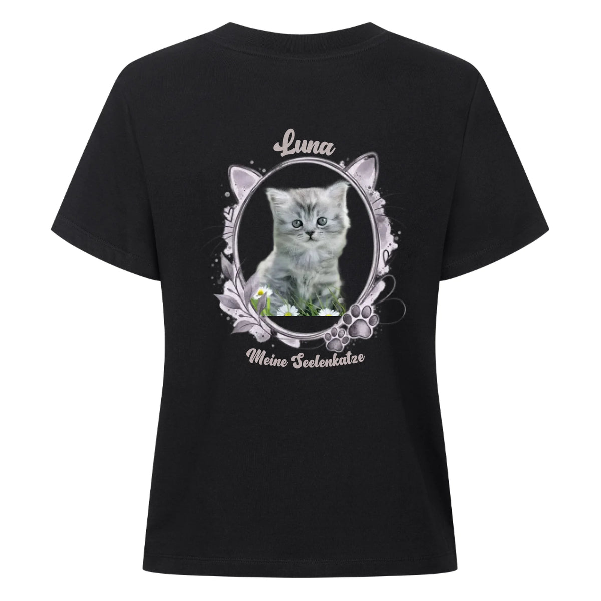 Personalisiertes Katzen-T-Shirt mit Name, Wunschtext & deinem Lieblingsmotiv