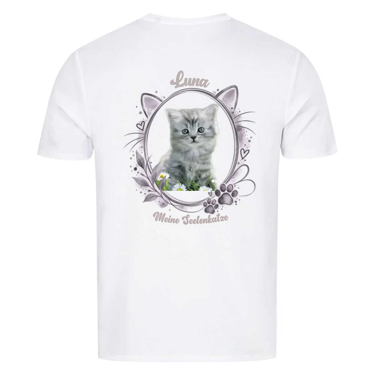 Personalisiertes Katzen-T-Shirt mit Name, Wunschtext & deinem Lieblingsmotiv