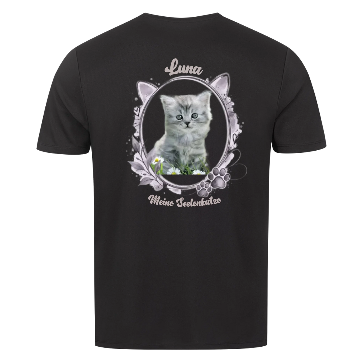 Personalisiertes Katzen-T-Shirt mit Name, Wunschtext & deinem Lieblingsmotiv