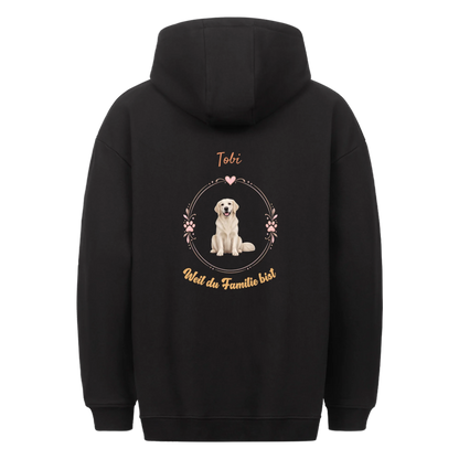 Personalisierter Oversized Hoodie-Foto deines Vierbeiners im Mittelpunkt