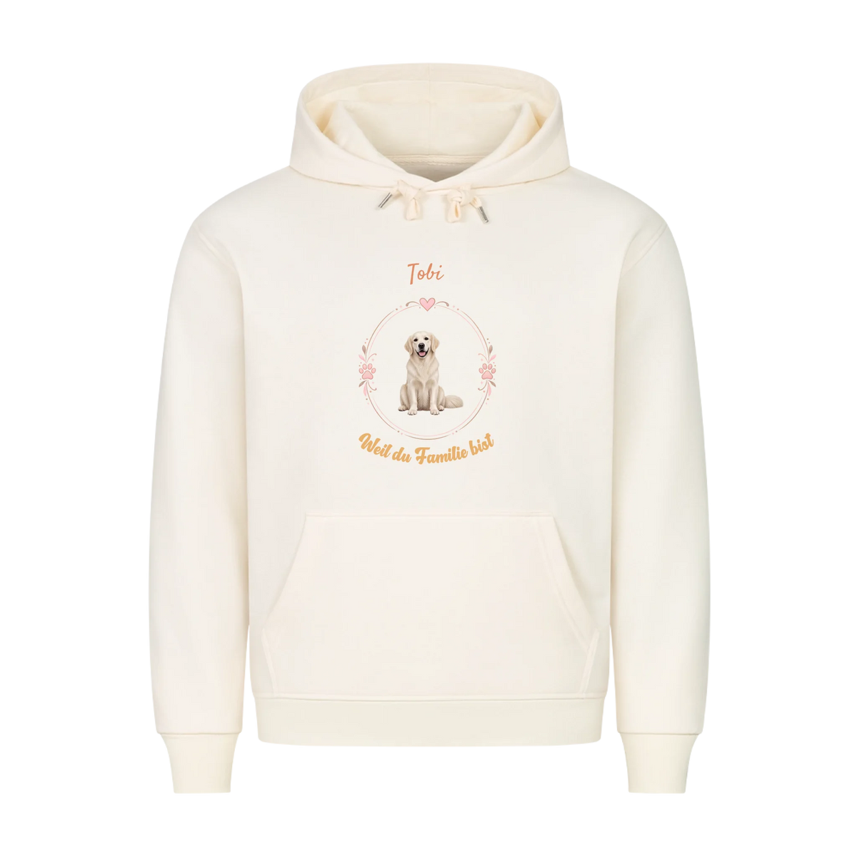 Personalisierter Oversized Hoodie-Foto deines Vierbeiners im Mittelpunkt
