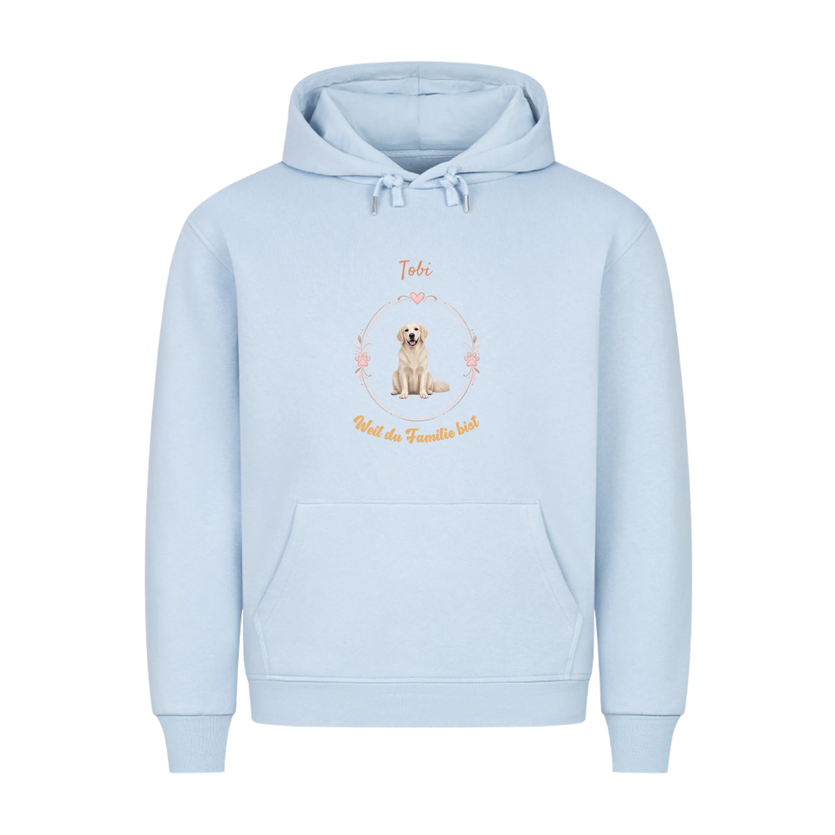 Personalisierter Oversized Hoodie-Foto deines Vierbeiners im Mittelpunkt