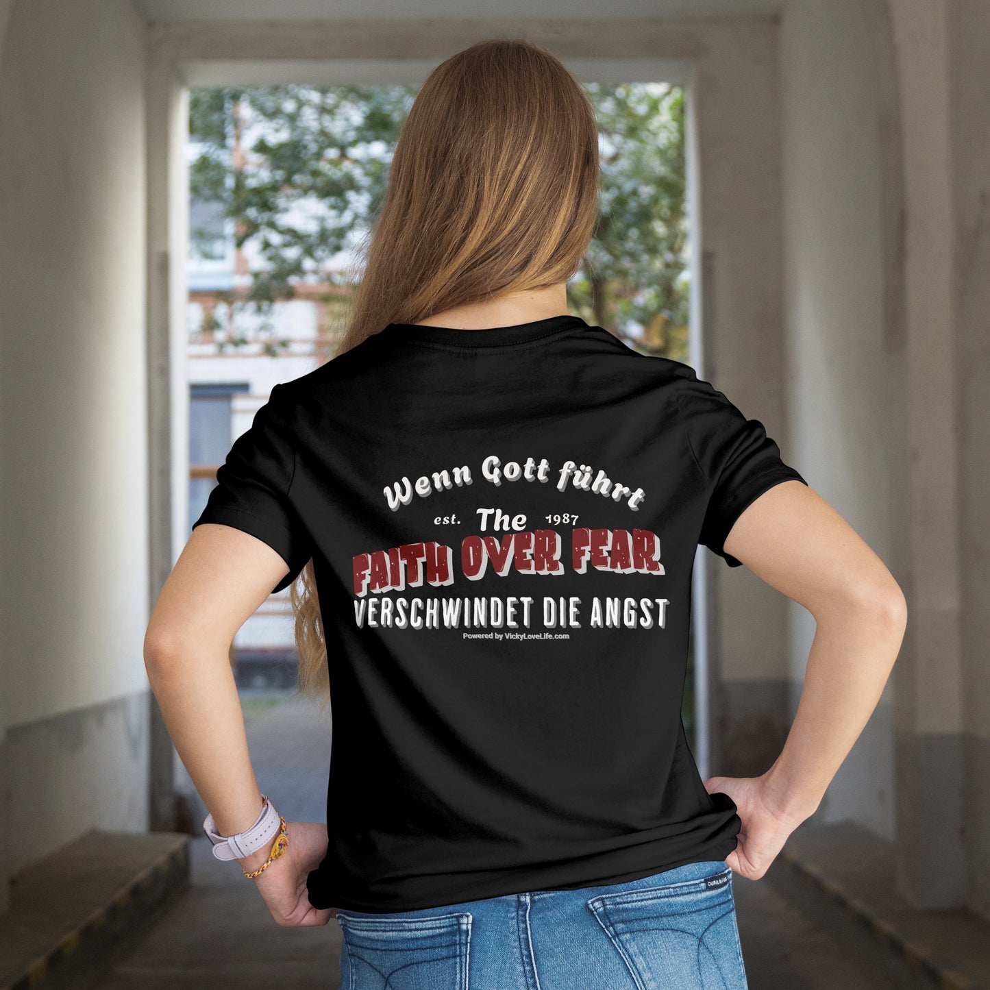 „Faith Over Fear“-Damen T-Shirt