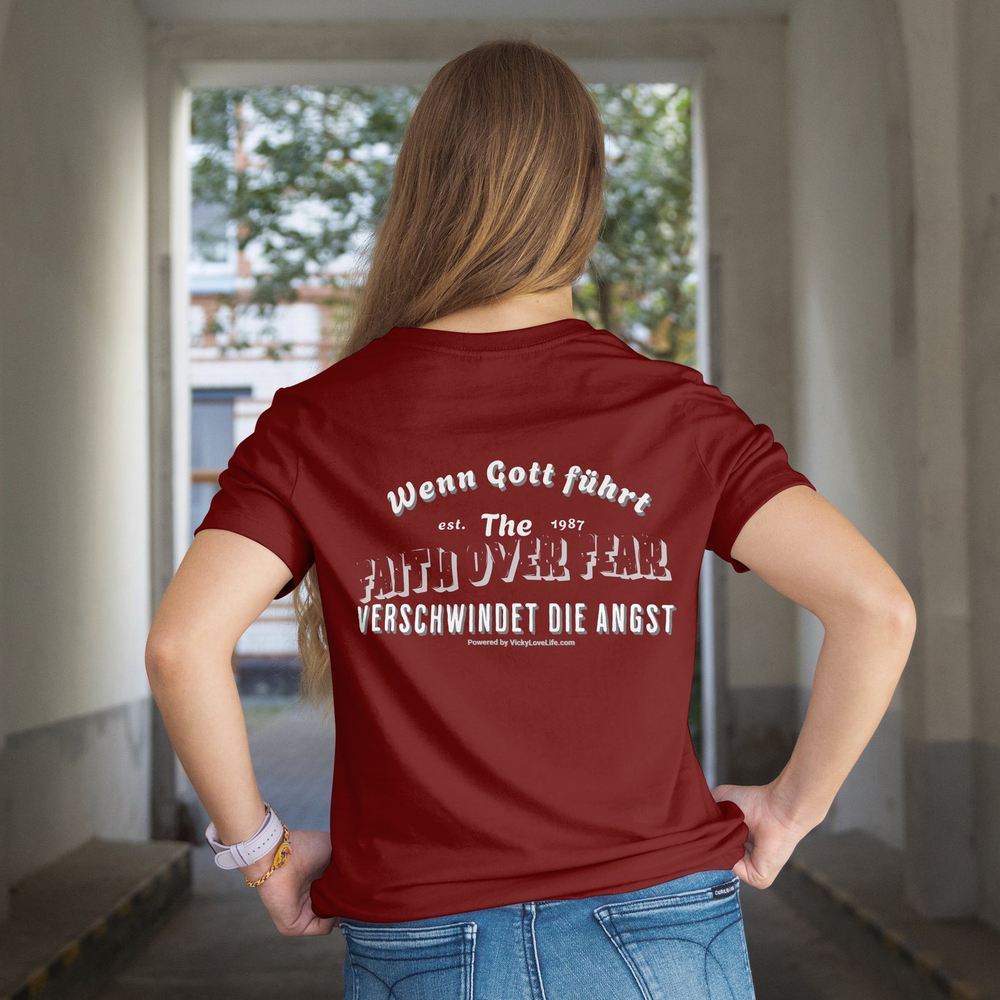 „Faith Over Fear“-Damen T-Shirt